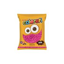 Jazam Confeito de Chocolate Coloreti Rosa - Pacote 500G