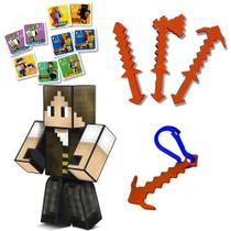 Jazz Ghost Boneco 15cm Gamer Skin Articulado Jogo Da Memória 3 Chaveiros Ferramentas Espada Machado Picareta