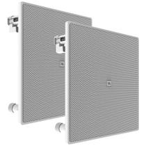 JBL 6CO3Q+ Par de Alto-Falantes de Embutir Quadrado Coaxial 6,5" Pol. Bordas Reduzidas 140W 8 Ohms Branco