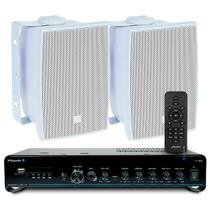 Jbl Som Ambiente Amplificador Bluetooth Usb Sd Controle Remoto + 02 Caixa C321 Jbl Branca