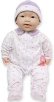 JC Brinquedos - La Baby - Asiática 20 polegadas Grande Corpo Macio Baby Doll - Lavável - Roupa Roxa Removível com Chapéu e Chupeta - Para Crianças 2 Anos