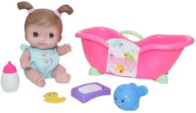 JC Toys Lil Cutesies 9" All Vinyl Baby Doll Bath Time Gift Set posable e lavável de roupa removível Banho de Bebê e Acessórios Idade 2+
