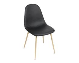 Jdc-020-a - cadeira de espera base ferro na cor de madeira,assento em pu na cor preta,tamanho 43x56x86.5cm