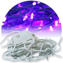 JDK Pisca Pisca Gota Natal 8F Roxo 100 Leds 9m 6w Decoração natalina iluminação festa Comércio papai noel casamento acessório