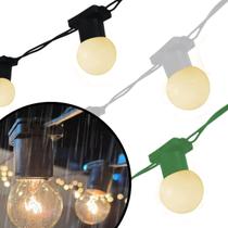 JDK Varal Cordão De Luzes Gambiarra de 90 Metros Com Lampadas Leitosa 15w
