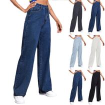 Jeans asrgh Women Straight Leg Plus Size azul escuro Jeans asrgh Women Straight Leg Plus Size azul escuro