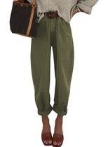 Jeans Astylish High Wisted Baggy Boyfriend Green para mulheres Jeans Astylish High Wisted Baggy Boyfriend Green para mulheres