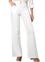 Jeans Astylish, jeans femininos de cintura alta e pernas largas, brancos