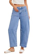 Jeans Astylish Wide Leg Woman, elástico, cintura alta, tamanho 12, azul Jeans Astylish Wide Leg Woman, elástico, cintura alta, tamanho 12, azul