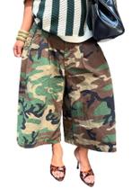 Jeans cargo Unybwonn Camo Army Fatigue Wide Leg Harem Women