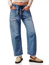 Jeans Cicy Bell Baggy Barrel Horseshoe Wide Leg, femininos, azuis