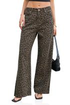 Jeans Cicy Bell femininos de cintura alta, folgados e pernas largas