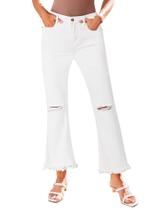 Jeans cortados GRAPENT Trendy Wide Leg Ripped Jeans Ivory 8/10