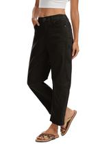 Jeans DAOAO Black Barrel para mulheres, folgados e largos, cortados Jeans DAOAO Black Barrel para mulheres, folgados e largos, cortados