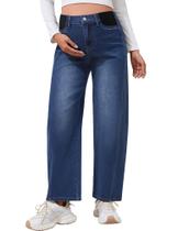 Jeans de maternidade FABRACK Barrel, cintura elástica, jeans, azul escuro Jeans de maternidade FABRACK Barrel, cintura elástica, jeans, azul escuro