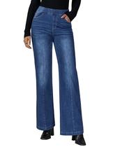 Jeans de perna larga Vetinee Pull On para mulheres azuis XXL tamanho 20-22