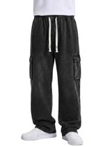 Jeans EMMIOL Baggy Straight Y2k para homens, perna larga, cinza, tamanho M