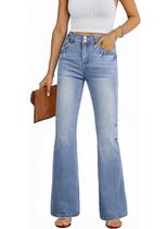 Jeans EVALESS Flare Bell Bottom para mulheres de cintura alta Beau Blue