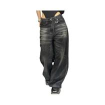 Jeans Feminino Vintage Preto - Modelagem Oversized, Cintura Alta e Estilo Grunge Y2K