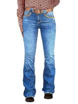 Jeans Flamingals Boot Cut Feminino Tummy Control Jeans Azul S