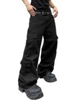 Jeans folgados masculinos de moda casual DFGIGT com bolsos cargo, calças jeans Y2k Wide Leg Skater, streetwear, jeans Jinco Jeans, hip hop, calças retas, relaxadas, soltas, anos 2000, cor sólida, preta, pequena