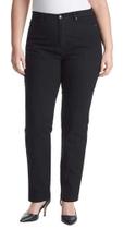 Jeans Gloria Vanderbilt Amanda High Rise, cônicos, pretos, 10L Jeans Gloria Vanderbilt Amanda High Rise, cônicos, pretos, 10L