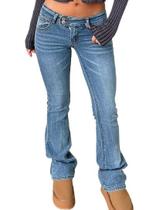 Jeans Justalwart Low Rise Flare para mulheres azuis, tamanho 12-14 Jeans Justalwart Low Rise Flare para mulheres azuis, tamanho 12-14