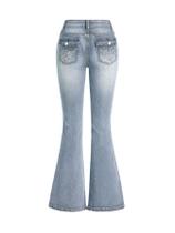 Jeans largos MakeMechic Bell Bottom Y2K, cintura alta, azul claro Jeans largos MakeMechic Bell Bottom Y2K, cintura alta, azul claro