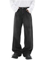 Jeans largos masculinos MAEHARRT Aesthetic Black Jeans Wide Leg