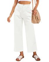 Jeans LookBookstore Wide Leg Cropped White para mulheres tamanho L