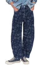 Jeans Loveings Baggy Barrel Floral Print Wide Leg Y2k Women
