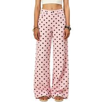 Jeans Mxiqqpltky Polka Dot Low Rise Baggy Y2k para mulheres