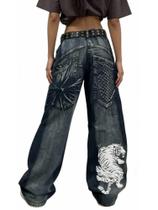 Jeans OATSBAS Y2K Hip-Hop, góticos, casuais, folgados, grandes, pretos