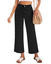 Jeans recortados LookBookstore High Waisted Black XXL para mulheres