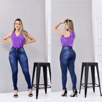 Jeans Selena Escura com Rasgo Jeans Selena Escura com Rasgo