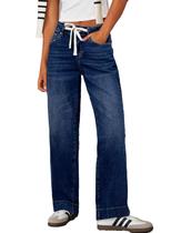 Jeans Sidefeel, feminino, cintura alta, perna reta, tamanho 4