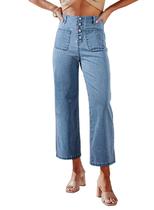 Jeans Sidefeel Zimbaplatinum Wide Leg, cintura alta, azul, tamanho 8