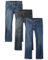 Jeans The Children's Place Bootcut Dark Bootcut, pacote com 3 unidades, tamanho 8