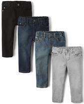 Jeans The Children's Place para bebês e crianças pequenas, pacote com 4 unidades, 5T