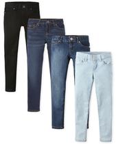 Jeans The Children's Place Super Skinny Girls 6X/7S, pacote com 4 Jeans The Children's Place Super Skinny Girls 6X/7S, pacote com 4
