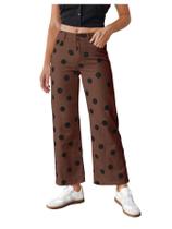 Jeans WDIRARA, femininos, vintage, com bolinhas, café reto 26