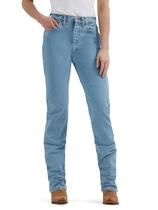 Jeans Wrangler femininos com corte de caubói, cintura alta, ajuste fino, 9-38