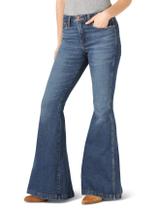 Jeans Wrangler, trompete feminino retrô de cintura alta Flare Paige