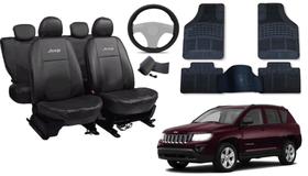 Jeep Compass 2007-2010 - Kit Completo de Couro, Tapete e Capa de Volante Jeep Compass 2007-2010 - Kit Completo de Couro, Tapete e Capa de Volante