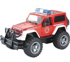 Jeep De Resgate Com Luz, Som E Fricção 1:16 Vermelho - Shiny Toys 000764