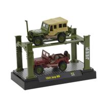 Jeep MB 1944 Militar - Set 2 Miniaturas - Auto Lift - M2 Machines - 1/64