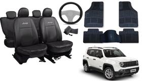 Jeep Renegade 2015-2023: Kit de Acessórios Premium com Capa de Couro e Volante