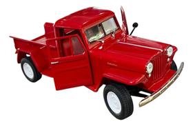 Jeep Willys Pickup 1947 Vermelho Metal 1:24 Vermelho Jeep Willys Pickup 1947 Vermelho Metal 1:24 Vermelho
