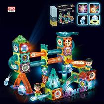 Jelers Magnetic Tiles Building Blocks Aprendendo brinquedos educacionais para crianças Meninos Meninas Idades 3 4 5 6 7 8 anos de idade com bolas brilhantes luminosas 150 pcs Set