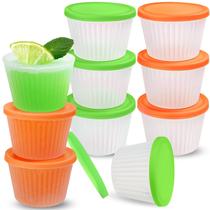Jello Shot Cup Webake Silicone 120 ml com tampa, 4 onças, pacote com 10